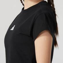 adidas 舒適休閒親膚百搭短袖 T卹 女款 - 黑色 - 查看 4