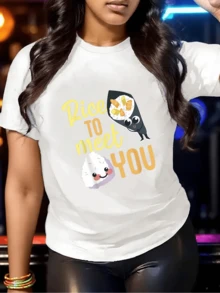 Graphic Featuring Smiling Sushi And A Happy Rice Ball Representing A Playful Connection Between Japanese Culture And Contemporary Humor. Comfortable, Modern, Casual Women's T-Shirt For Everyday Wear. - White - View 1