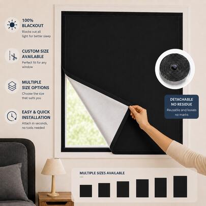 100% Blackout Curtains, Made Of High-Density Polyester Fabric With Thick Blackout Lining, Effectively Blocks Strong Light, Glare And Harmful UV Rays, Enhances Indoor Privacy And Achieves Smart Light Control.