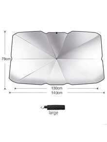 1pc Foldable UV Protection Sunshade Windshield, Multifunctional Car Front Windshield Heat Insulation Sun Umbrella, Suitable For Sedan SUV, Unisex Car Exterior Accessory - A - View 11