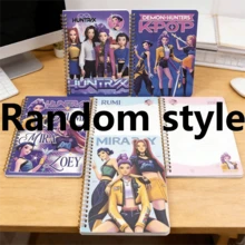 1pc Huntrix Cute Anime Style Spiral Notebook, Adorable K-Pop Girl Group Themed Memo Book, Thick Smooth Paper Diary Journal, Suitable For Daily Notes, Journaling And K-Pop Fan Collection - Multicolor - View 4