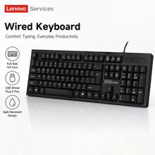 Lenovo K280 Wired Keyboard USB 104 Keys | Full Size Quiet Office Keyboard With Numeric Keypad | Ergonomic Plug And Play For PC Laptop Desktop - View 7