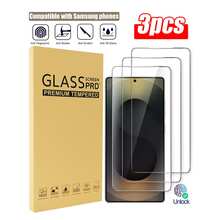 3 piezas Protector de pantalla compatible con Samsung Galaxy S26 Ultra/S25/S24/S23 5G, película de vidrio templado, compatible con ID de huella digital, transparente de alta definición - transparente - Ver 16