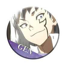 Pin Enamel Kartun Anime DR STONE Senku Gen Tsukasa Xeno Bentuk Bulat Kreatif untuk Aksesoris Ransel dan Hadiah - Batu - View 4
