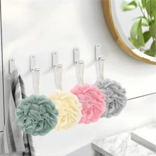 1 pieza Esponja de baño exfoliante de encaje ultrafino, bola de lufa con forma de flor de espuma rica y esponjosa, malla de exfoliación suave y delicada, adecuada para limpieza profunda de cara, Body y espalda, accesorio de baño SPA doméstico duradero y cómodo, adecuado para la ducha diaria - rosa - Ver 11
