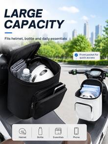 Bolsa de almacenamiento para motocicleta en blanco y negro, con correa de hombro ajustable, de gran capacidad y duradera. Bolsa de alforjas para motocicleta y bicicleta eléctrica, adecuada para ir al trabajo y viajar, regalo ideal para motociclistas, esencial para una conducción cómoda - A - Ver 5