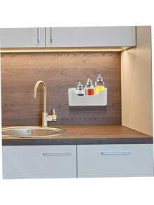 2pcs No-Drill Convenient Storage Boxes - Wall-Mounted Cabinet Door Organizer Rack, Suitable For Kitchen Household Items - A - View 8