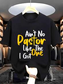 Camiseta Divertida de Regalo de Acción de Gracias para Pastor - Camiseta con Humor Religioso "Ningún Pastor es Mejor que Yo" - Negra con Letras Amarillas - Regalo Unisex para Pastor Cristiano - Camiseta de Algodón Suave con Cuello Redondo - Ropa Religiosa Lavable a Máquina, Ropa Inspirada en la Fe, Estilo Casual Urbano, Impresión de Calidad - Negro - Ver 1