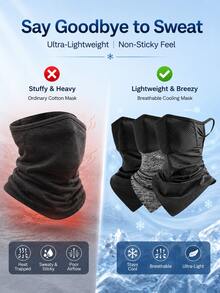 Ice Silk Cooling Sun Protection Mask For Men And Women, UPF50+ UV Protection, Breathable Mesh Design, Suitable For Cycling, Fishing, Hiking, Motorcycle Riding And Other Outdoor Activities, Comes With Replaceable Filter Breathable Mask - Multicolor - View 6