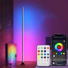 Đèn sàn LED RGB 49 inch, cấp nguồn USB, điều khiển bằng ứng dụng/điều khiển từ xa/nút bấm, đèn đổi màu theo nhạc, hẹn giờ, tự tạo hiệu ứng ánh sáng cho trang trí phòng, phòng chơi game, phòng khách, nhà bếp, trang trí tiệc, trang trí sinh nhật. - đèn sàn - Xem 2