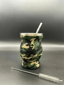 2件套马黛茶葫芦，8盎司不锈钢茶杯套装（含多功能盖、吸管和清洁刷），双层保温咖啡杯 - 彩色 - 查看 13