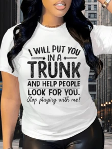 A Fun Phrase That Expresses A Confident And Daring Attitude, Showcasing Sarcastic Humor With Large, Centered Letters That Reflect Confidence And A Touch Of Defiance. A Modern, Casual Women's T-Shirt Ideal For Everyday Wear. - 白色 - 查看 6