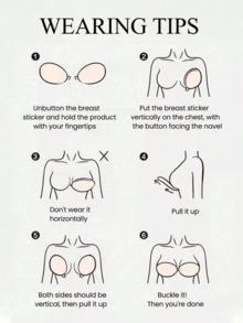 1pc/10pcs Seamless Invisible Silicone Adhesive Push Up Bra, Strapless Backless Bra, Reusable Waterproof Nipple Cover, Suitable For Wedding, Formal Dress, Party Wear And Daily Use - Thin style - View 9