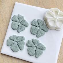 1pc Spring Themed Flower Shaped Polymer Clay Cutter Mold, Asymmetrical Petal Flower Design, For DIY Craft Hobbyists, Precise Cutting, Reusable Mold, DIY Soft Clay Earrings & Handicraft Materials, High Precision Plastic Jewelry Making Kit, Suitable For Beginners And Jewelry Artists - White - View 5