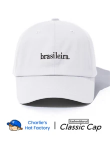 1顶“Brasileira”刺绣经典棒球帽，多种颜色可选，展现巴西民族自豪感的复古老爹帽，简约标语户外旅行配饰，女士适用。 - brasileira - 查看 12