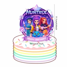 1 unidade de cartão decorativo para ovo de aniversário com tema de grupo feminino (2026), ideal para decoração de sobremesas em festas de aniversário. Perfeito para festas com tema K-POP. - Multicolorido - Ver 2