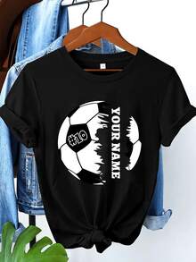 Personalized Soccer Player Jersey, Soccer Ball Name Jersey, Custom Soccer Player Jersey, Personalized Soccer Ball, Soccer Lover Jersey - 黑色 - 查看 7
