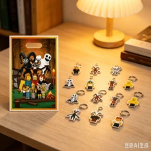 Roblox 13件套卡通游戏主题礼品袋，派对用品套装，生日派对、家庭聚会、游戏嘉年华的欢乐庆祝装饰 - ROBLO 99 禮品袋 鑰匙圈 - 查看 7
