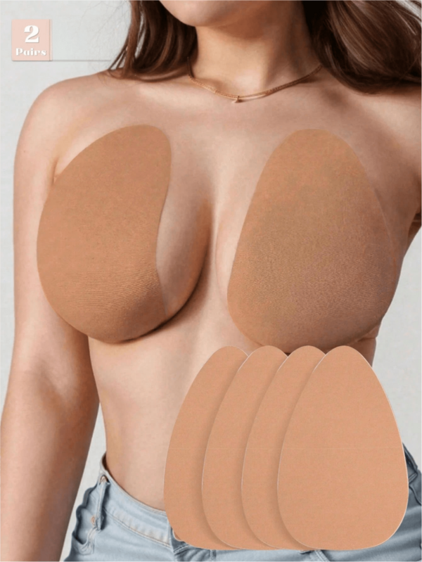 2 Pairs Invisible Breast Enhancing Stickers - Self-Adhesive Push-Up C-E Cup Backless Bra Lift Tape, Disposable Self-Adhesive Lift Stickers Suitable For Busty Women, Strapless Bra
