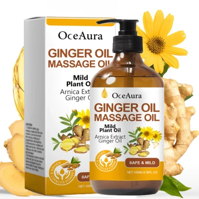 100ml Ginger Massage Oil - Nourishing Ginger Care Oil Suitable For Body Massage And Daily Skincare