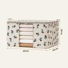 1PC Cartoon Dog Print Foldable Storage Bag With Steel Frame, Large-Capacity Quilt & Clothes Organizer With Clear Window & Zipper, Home & Kids' Room Organization, Cute Style, Thick Fabric Material, Rectangular Shape, With Reinforced Handles & Sturdy Frame, Dustproof & Moisture-Proof Function, For Quilts/Bedding/Clothes, Cute & Durable, For Parents/Home Organizers, Kids' Room Essential - Multicolor - View 11