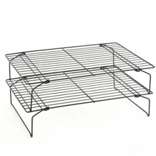 Rejilla de enfriamiento apilable de 1/2/3 niveles, material de acero inoxidable, rejilla de horneado plegable, adecuada para enfriar pasteles, galletas, pizza, carne, pan, antiadherente y fácil de limpiar, uso en múltiples escenarios - regalo ideal para entusiastas de la repostería y inauguración de casa - Ver 13