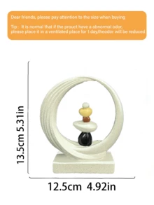 Stacked Stone Sculpture - Abstract Balanced Rock Art Resin Sculpture, Fashionable And Elegant Design, Desktop Decor, Home/Office Gift, Birthday/Graduation/Housewarming Gift (Black And Brown) - Multicolor - View 6