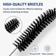 2pcs Multi-Functional Dryer Vent Cleaning Brush Set, Stainless Steel Dryer Vent Lint Brush, Manual Lint Brush, Flexible Fridge & Dryer Lint Collector Brush - Black - View 4
