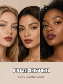 beauty glazed 女用裸棕色霧面唇膏筆、唇線筆、霧面持久唇線筆、中性唇線筆、漸層唇膏筆、全遮蓋唇部彩妝 - #110 - 查看 9