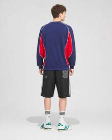 adidas originals RETRO REMIX CREW 蛇年 RS M SWEAT CREW 舒適寬鬆撞擊色復古運動長袖衛衣 男款 深藍 - 藍色 - 查看 9