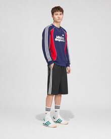adidas originals RETRO REMIX CREW 蛇年 RS M SWEAT CREW 舒適寬鬆撞擊色復古運動長袖衛衣 男款 深藍 - 藍色 - 查看 6