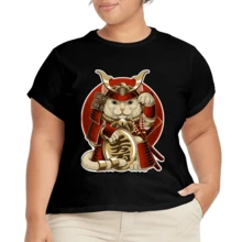 Camiseta Cómoda Casual para Mujer Talla Grande - Negro - Ver 2
