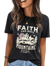 Landscape Of High Mountains Under A Sky With Moon And Birds Symbolizing Hope, Faith, And Inner Strength To Overcome Challenges. Women's Casual, Comfortable, Modern T-Shirt - 黑色 - 查看 8