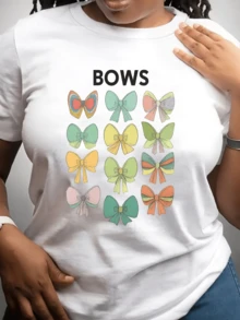 A Collection Of Multicolored Ribbons Symbolizing Joy And Femininity With Soft Hues That Evoke Freshness And Optimism, Ideal For Expressing Sweetness And Positive Energy. A Modern And Comfortable Casual Women's T-Shirt. - 白色 - 查看 6