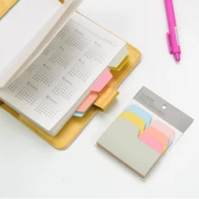 90 hojas de notas adhesivas de índice de 6 colores, marcadores de página codificados por colores, etiquetas autoadhesivas para anotaciones en libros, pegatinas para planificador escribibles, adecuadas para la escuela, la oficina, la lectura, útiles escolares - Unitalla - Ver 5