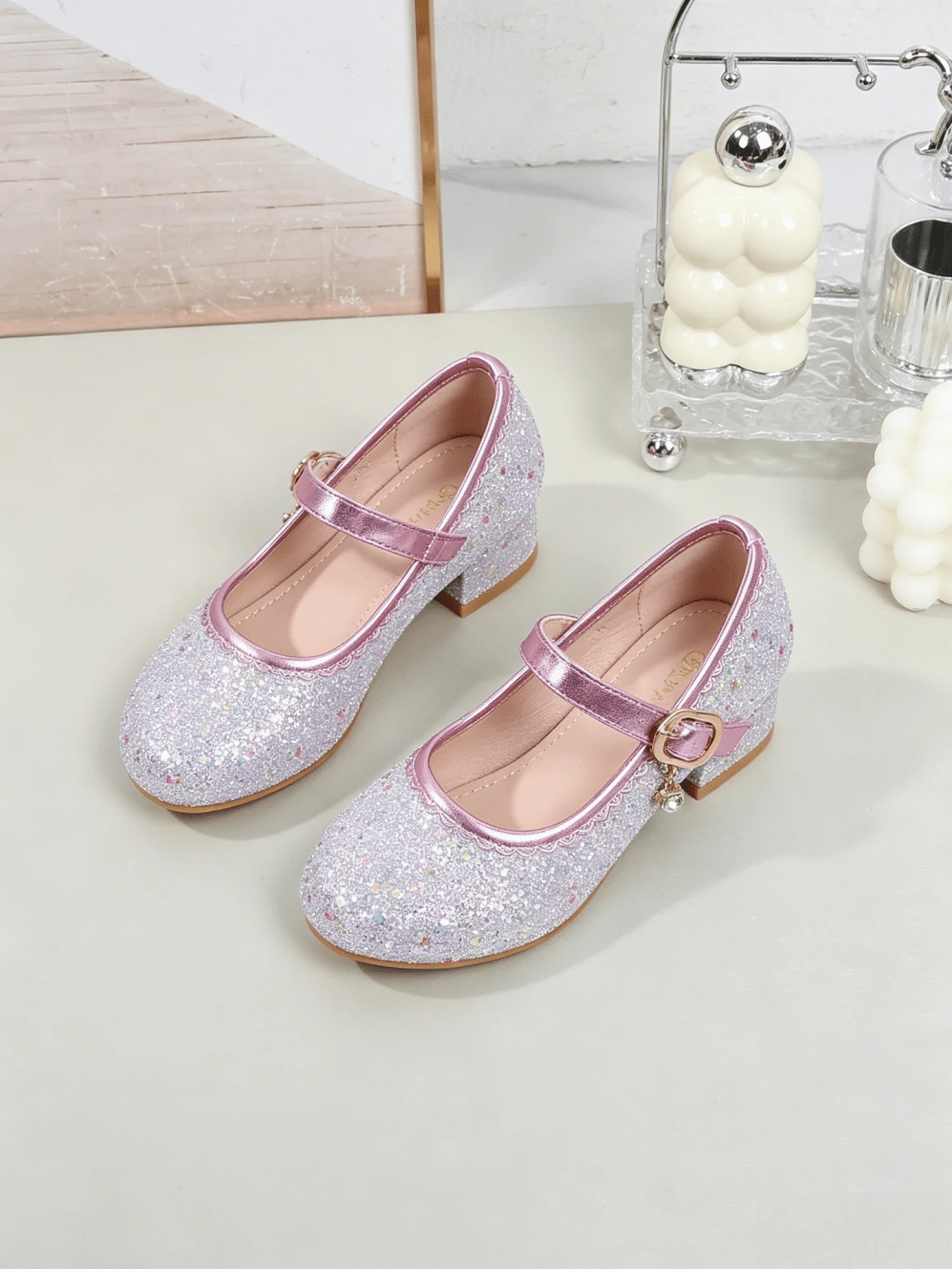 2026 Spring/Autumn New Sequin Princess Shoes For Girls, Soft Bottom Low Heel Little Girl Performance Shoes, Flower Girl Dress Shoes