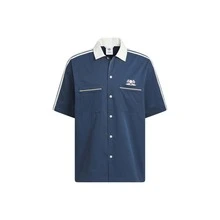Áo sơ mi ngắn tay cổ bẻ dáng rộng, thời trang và đa năng adidas Originals x Disney Bowling, unisex, màu xanh dương. - Màu xanh lam - Xem 8
