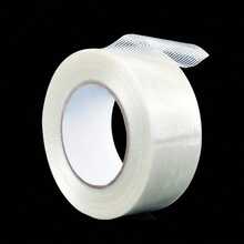 2pcs High Toughness Double-Sided Striped Fiber Tape, Strong & Tear-Resistant Transparent No-Trace Tape For Sealing, Packing, Heavy Duty Fixing, Appliance Repair, Crack Prevention, Multi-Purpose Industrial Tape - A-White - View 10