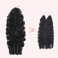 MENALUE High Quality Raw Burmese Curly Human Hair Crochet 22 Inch 120g Knotless Pre-Separated Crochet 3c4a Water Curly Jerry Curly Hair Lightweight Reusable Virgin Hair Extensions For Women , Like Wedding,Makeup,Lashes, Dates, And Theme Parties And So On Pelucas De Cabello Humano Human Hair Wigs Glueless Human Hair Wig For Natural Hair Colors Of Women ,Peluca De Cabello Humano,Human Hair,Wigs Human Hair,Wig,Christmas,Stocking Stuffers,Christmas Gifts,Hair, Maquillaje,Christmas Decrotions Gifts,Hair Stuff,Hair Accerssories,Suitable For Parties, Daily Use, Schools, Birthday Banquets And Other Occasions.Body Wave Yaki Straight Ocean Wavehuman Hair Wig Kpop Demon Hunters 9am Hair Store Human Hair Bob Wig Human Hair Human Hair Weft Real Hair Extensions Clip In Hair Weft Keratin Bond Hair Weft Seamless Hair Weft Christmas Hair Holiday Hair Extensions Festive Hair Pieces Christmas Glitter Hair Xmas Hair AccessoriesHuman Hair Weft - Crimson Red Bouncy Wave.Your 2026 Beauty Glow-Up Awaits. - Natural Black - Xem 2
