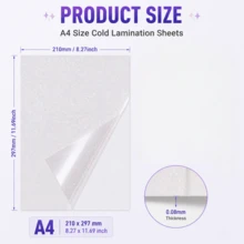 8/20/40pcs Holographic Stickers, Transparent Holographic Vinyl Composite Film, Self-Adhesive Waterproof Transparent Overlay Stickers, No Machine Needed - Gem, Dotted, Colorful, Star Pattern / 8.27x11.7 Inches - Mix - View 2