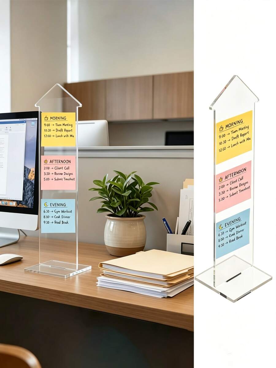 Detachable Transparent Acrylic Memo Board With Stand, Suitable For Computer Screens, Message Boards And Office Desks, Available In 2 Colors, Suitable For Back To School Season - Multicolor - View 1