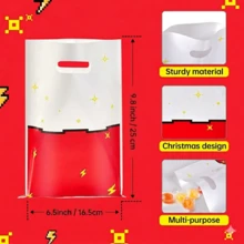 10/30/50 Pcs Pixels Cartoon Animation Goodie Bags Party Favor Bags With Handles For Birthday Party Winter Christmas Party Gift Bags - View 3
