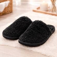 Plush-Lined Slippers, Sizes 27 To 44, Non-Slip, Comfortable And Warm. - Black - View 1