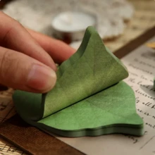 50 tờ/cuốn Giấy ghi chú hình lá xanh sống động như thật, tập giấy ghi nhớ mô phỏng lá dễ thương, các trang tự dính có thể tháo rời, thích hợp cho trường học, văn phòng, nhà cửa. - Một cỡ - Xem 8