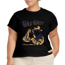 Camiseta Cómoda Casual para Mujer Talla Grande - Negro - Ver 2