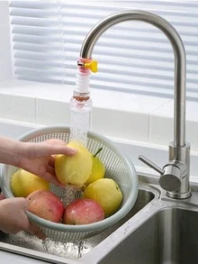 Kepala Semprotan Keran dengan Nosel yang Dapat Diputar dan Filter yang Dapat Ditarik - Aksesori Dapur dan Kamar Mandi Anti-Percikan, Mudah Dipasang - Satu ukuran cocok untuk semua. - View 1