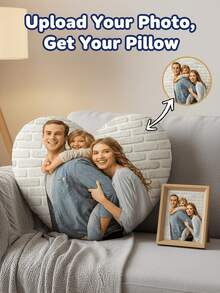 1pc Customized Photo Heart Shaped Throw Pillow - Print Your Romantic Moment, DIY Photo Heart Pillow, Unique Personal Design, Customized Heart Pillow, Cuddle Their Smiling Face, Suitable For Bedroom, Bed, Sofa, Living Room Decor, Wedding Decoration, Ideal Gift For Family, Friends And Yourself, Birthday Gift | Valentine's Day Gift | Wedding Gift - Upload Picture Customization - View 4