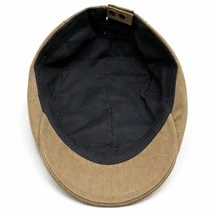 Men's Linen Retro Italian Style Beret Hat/Cap - Khaki - View 5
