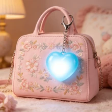 浪漫心形LED钱包灯，迷你心形夜灯，触控操作，自动关机定时器，可充电电池，USB充电接口，可用作钥匙扣或钱包挂件 - 愛心小夜燈 - 查看 9