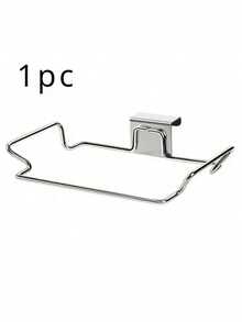 1pc Stainless Steel Kitchen Trash Can, Rectangular Metal Garbage Bag Holder, Cabinet Door Trash Storage Rack, No Electricity Required For Kitchen Use - Multiple Styles - View 8